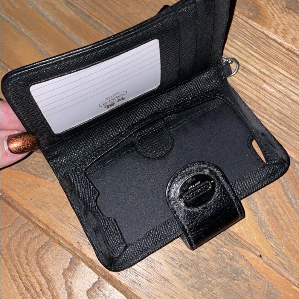 Black Coach Wallet with Card and phone Holder